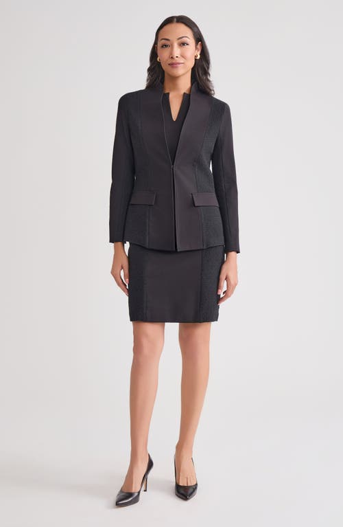 Misook Long Sleeve Ponte Jacket In Black