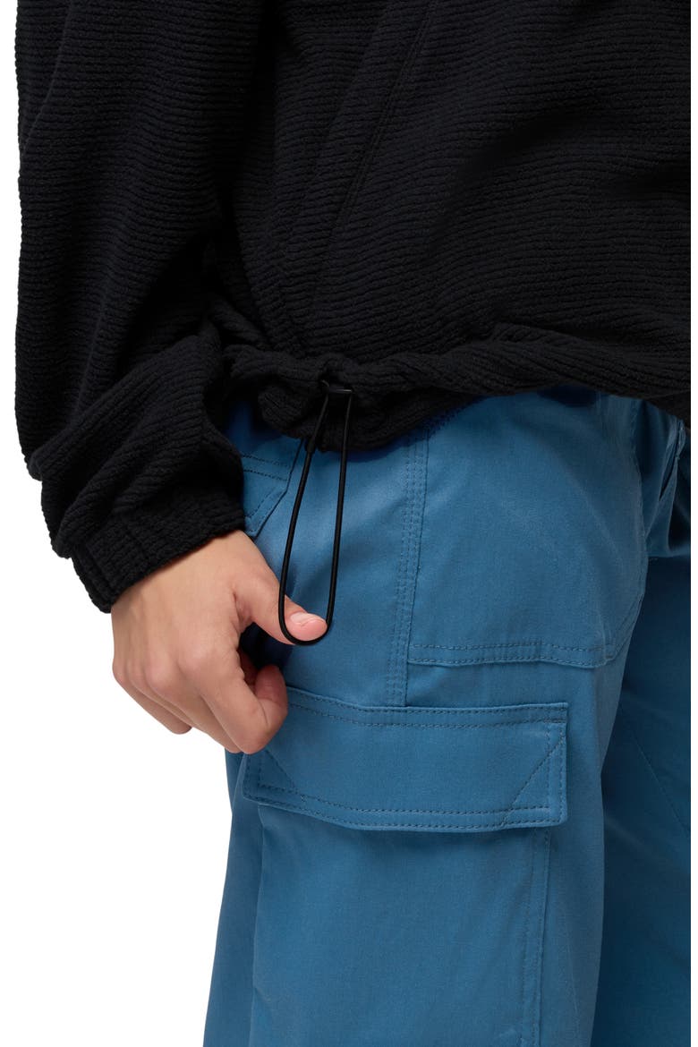 Stretch Zion Fleece Half Snap Pullover, Alternate, color, BLACK