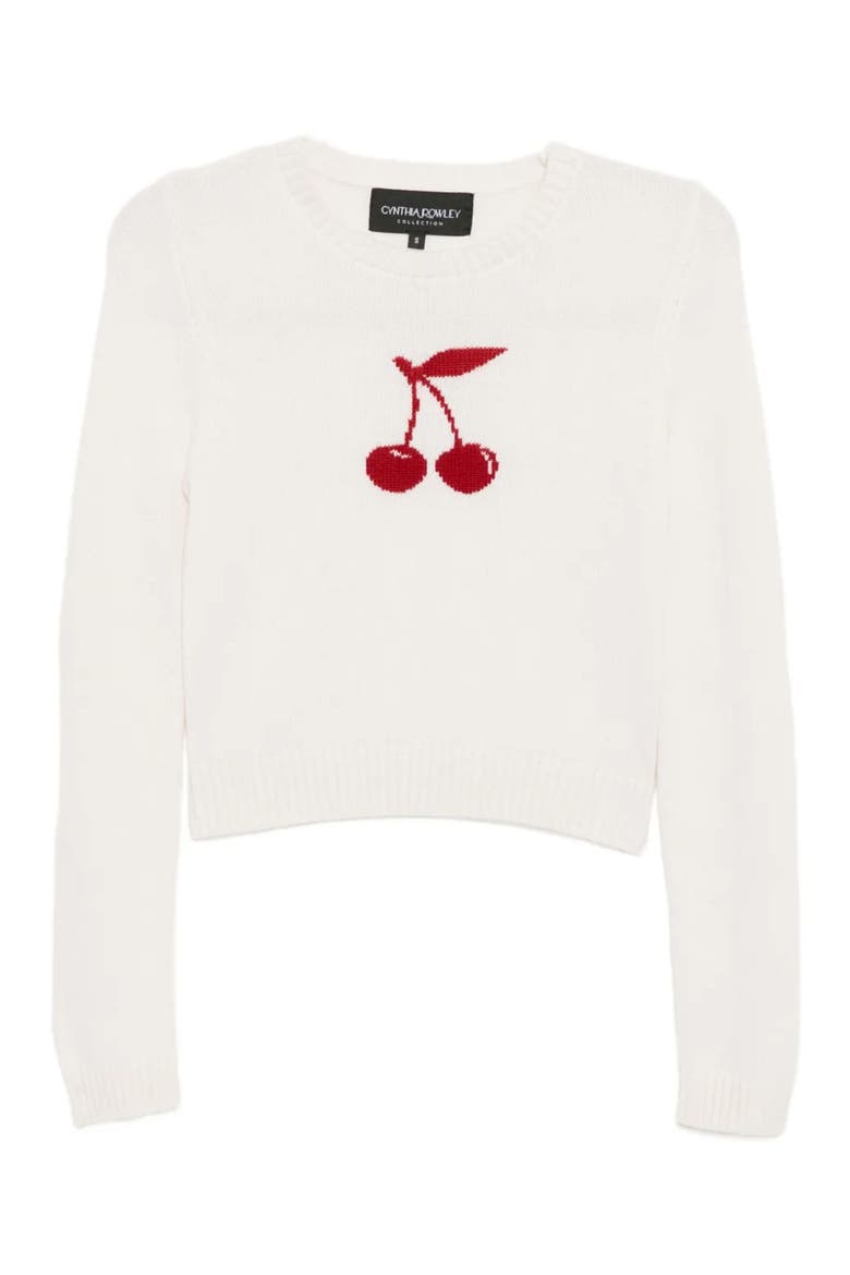 Intarsia Cropped Sweater, Main, color, Ivory