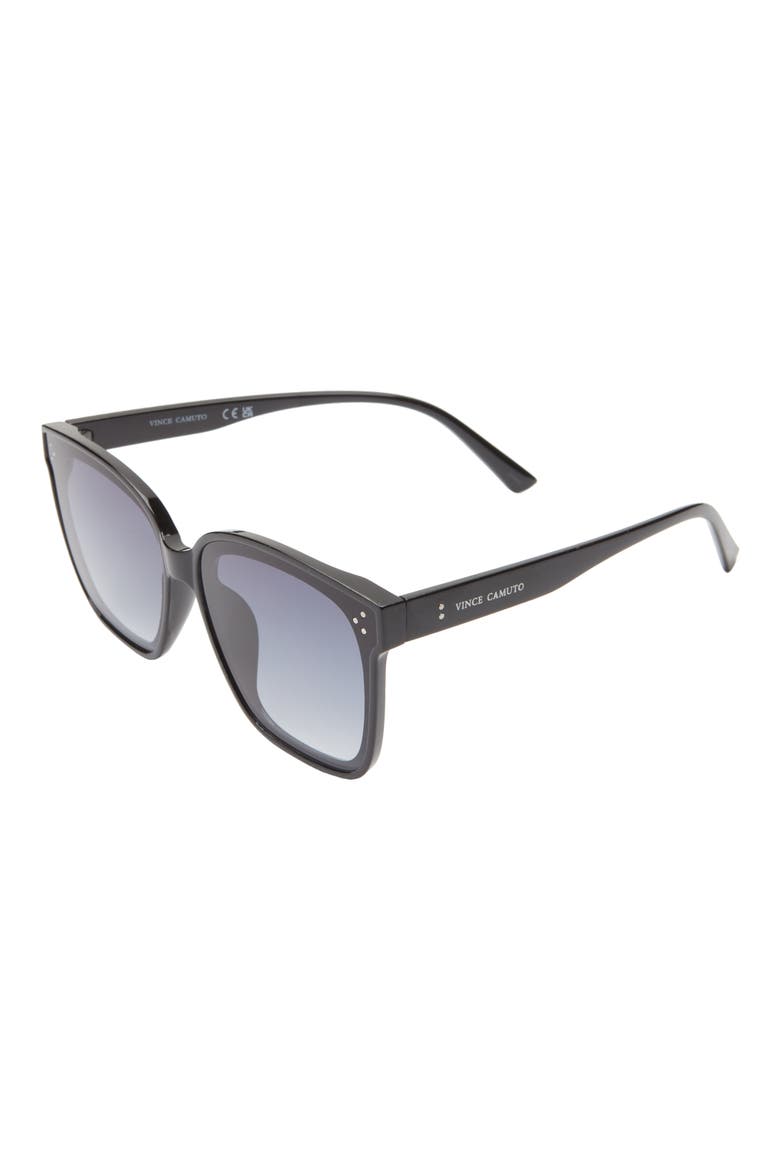 63mm Square Sunglasses, Alternate, color, BLACK
