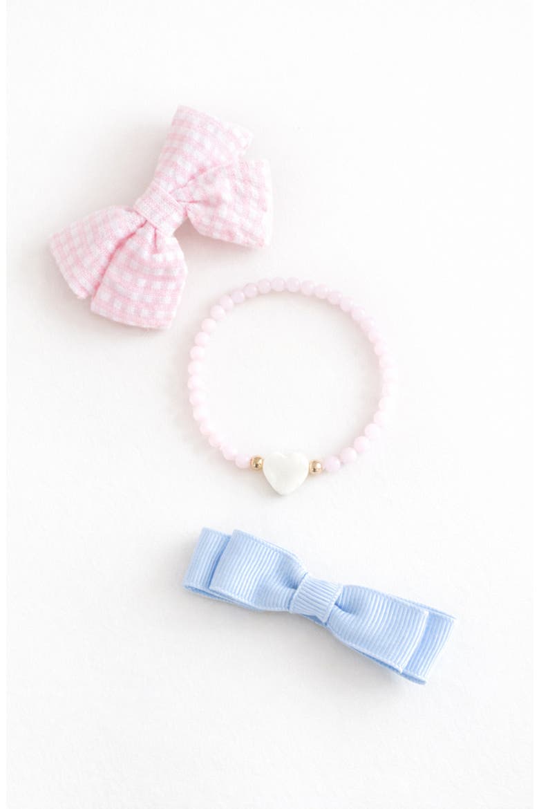 Easter Egg Bows and Bracelet Set, Alternate, color, Pink