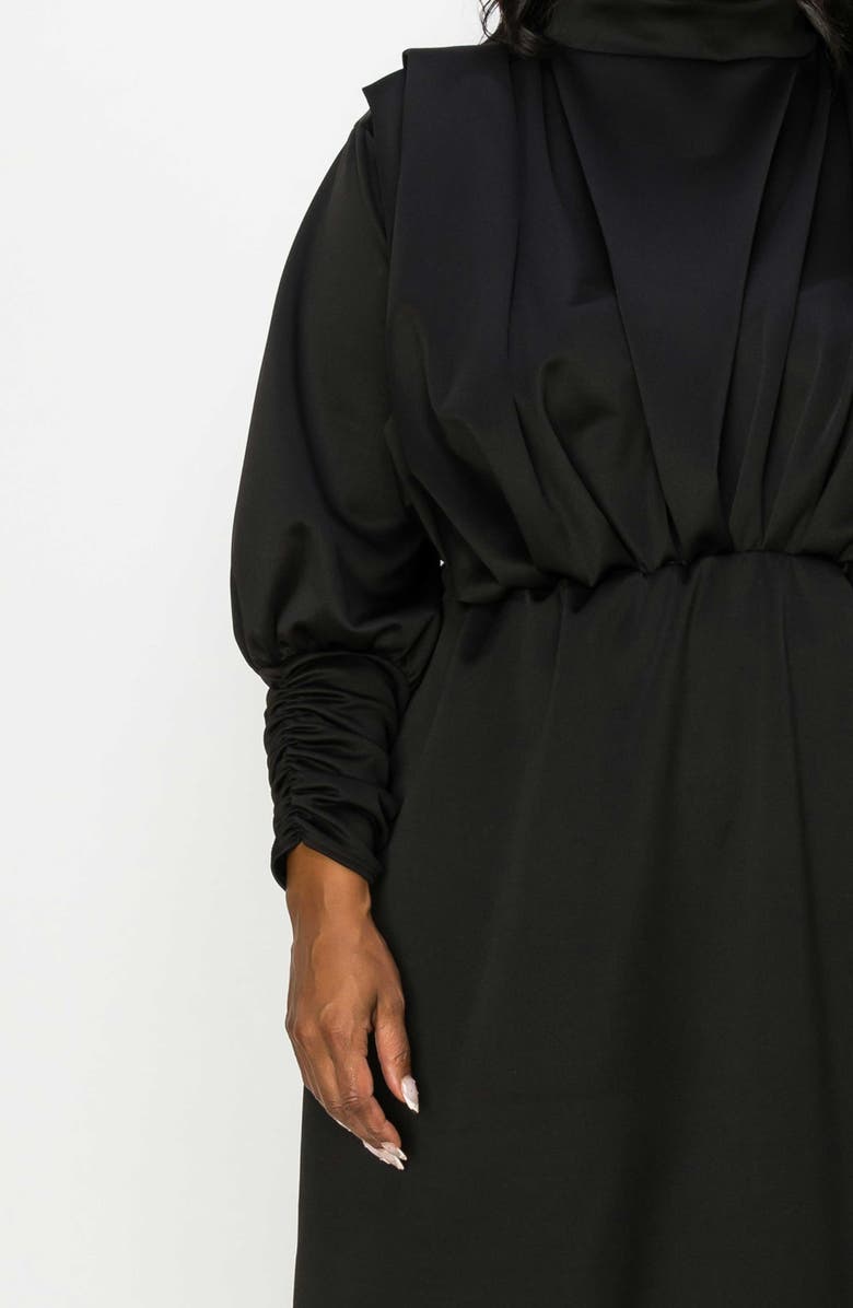 L I V D Laufey Pleated Bodice Bracelet Sleeve Stretch Dress, Alternate, color,