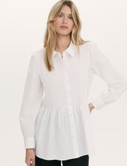 Finery London Melissa Shirred Cotton Shirt