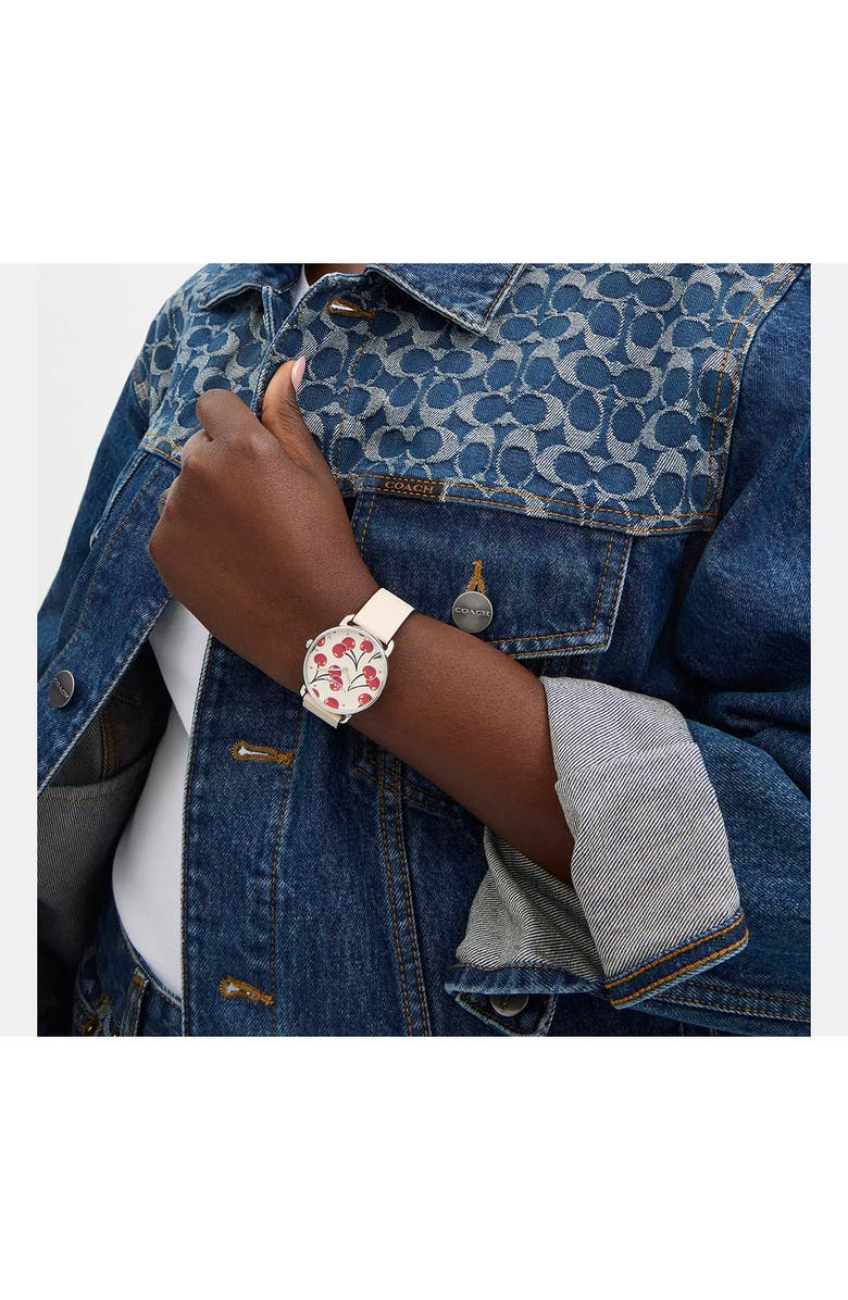 COACH Elliot Leather Strap Watch, 36mm, Alternate, color, 