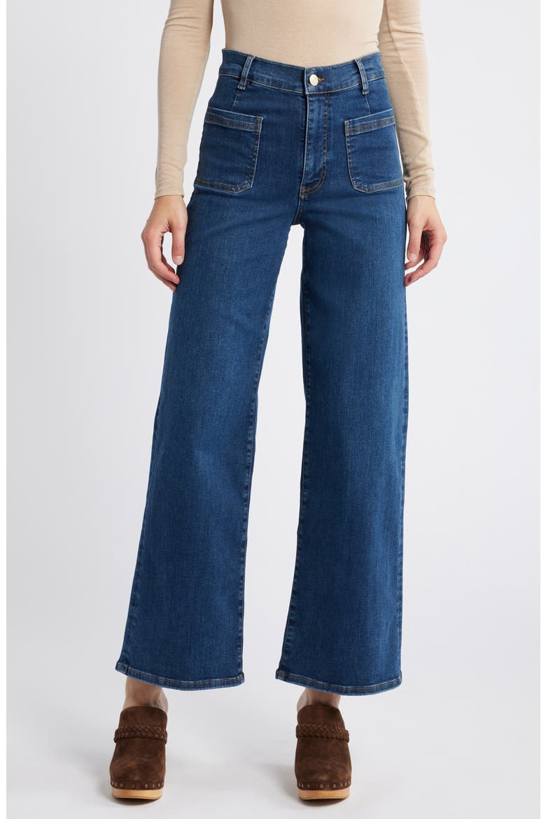 Le Slim Palazzo Bardot Pocket Wide Leg Jeans, Main, color, CURSIVE