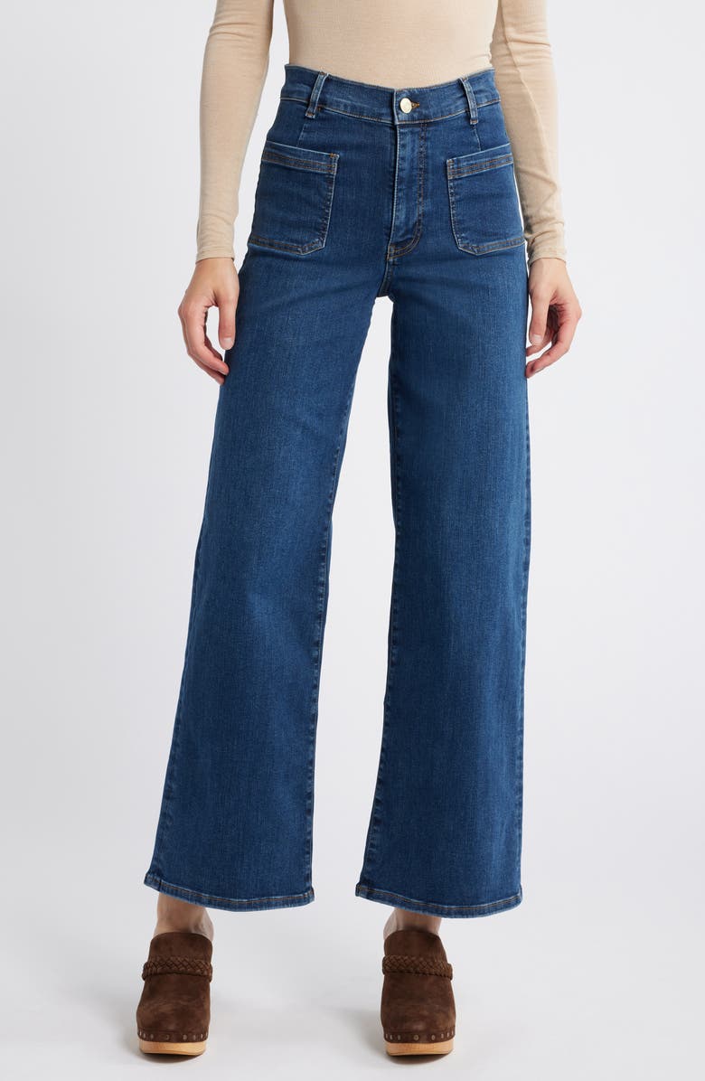 FRAME Le Slim Palazzo Bardot Pocket Wide Leg Jeans, Main, color, Cursive
