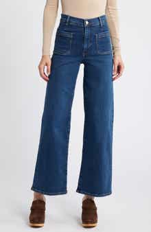 FRAME Le Slim Palazzo Bardot Pocket Wide Leg Jeans