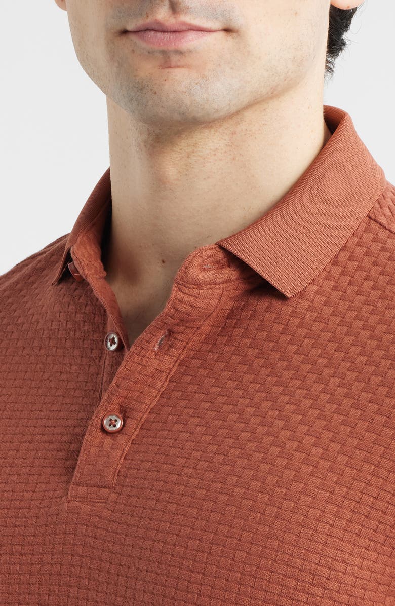 Johnston & Murphy Tilson Textured Performance Polo, Alternate, color, Terracotta