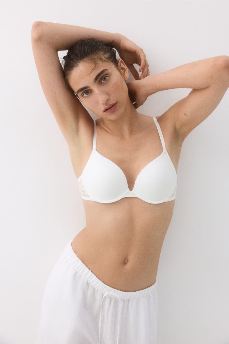 2-pack Cotton Push-up Bras, Alternate, color, White/black
