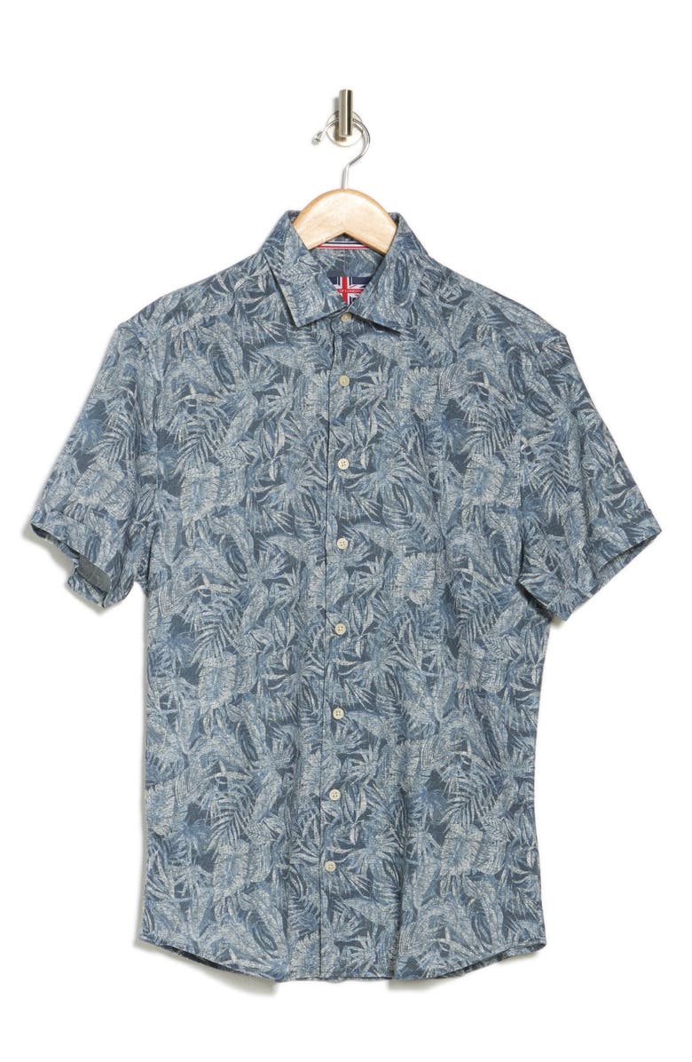 SOUL OF LONDON Short Sleeve Sport Shirt, Alternate, color, Navy/ Marine