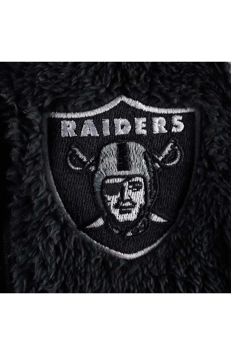Outerstuff Newborn & Infant Black/Gray Las Vegas Raiders Game Nap Teddy Fleece Bunting Full-Zip Sleeper, Alternate, color, 