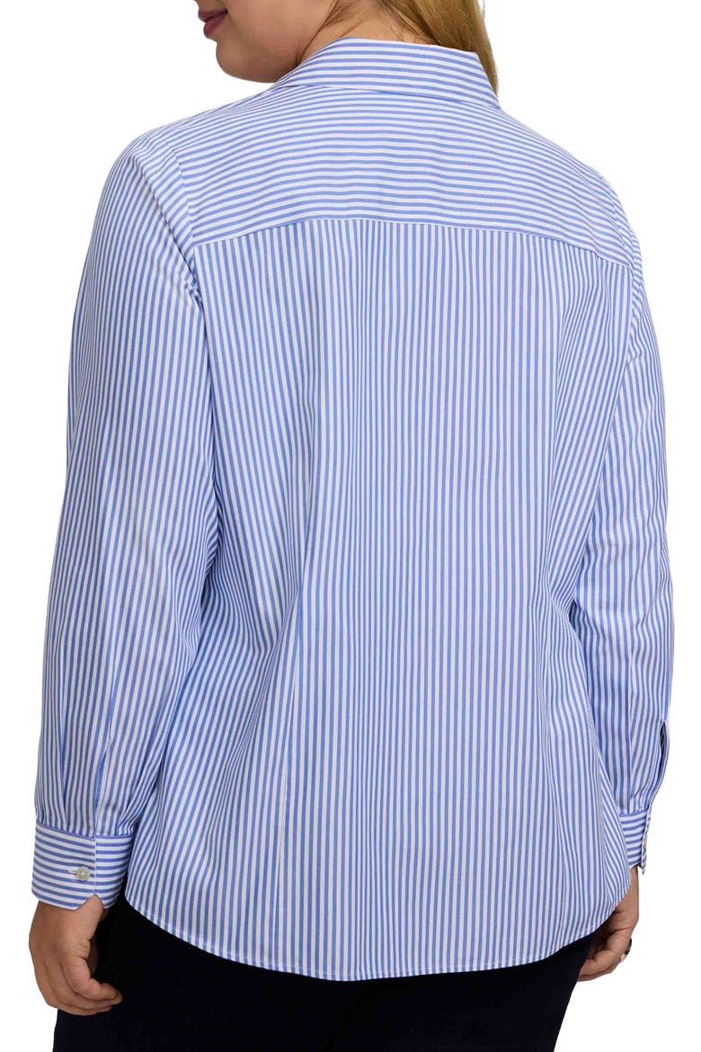Dianna Stripe Cotton Button-Up Shirt, Alternate, color, POWDER BLUE/ WHITE
