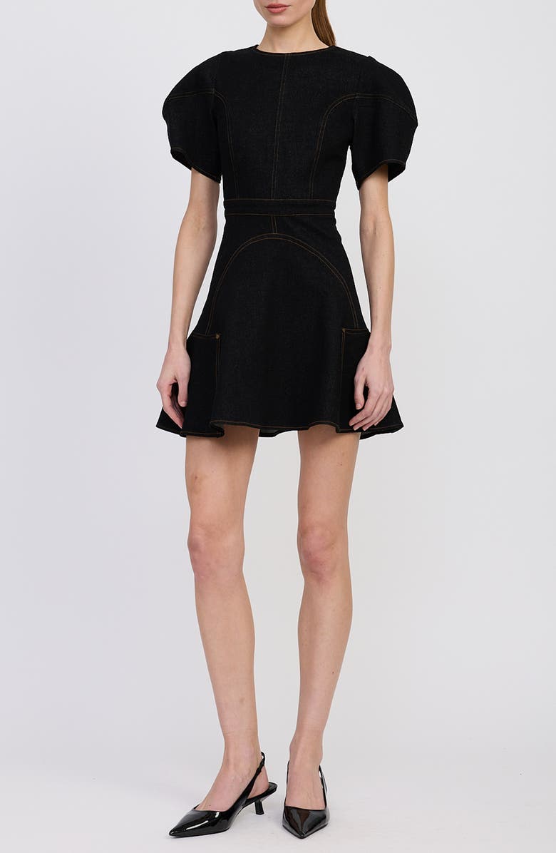 En Saison Aaliyah Denim Minidress, Main, color, Black