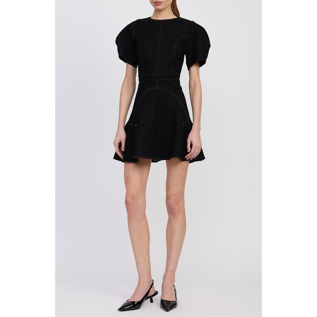 En Saison Aaliyah Denim Minidress In Black