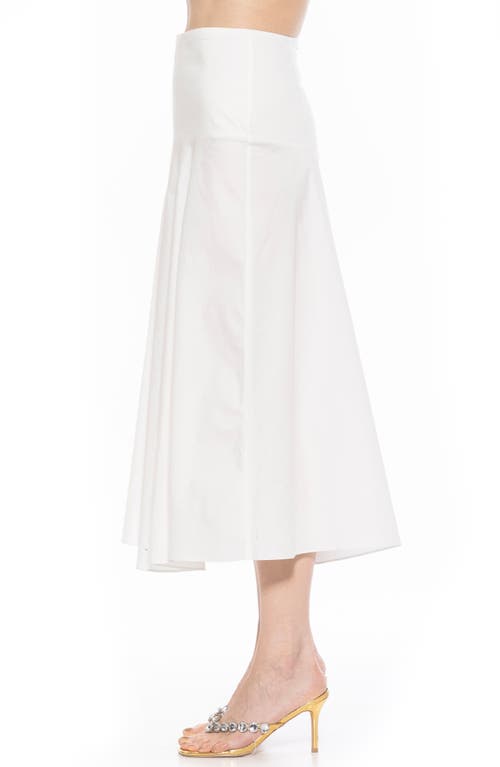 Alexia Admor Hadley Stretch Cotton Midi Skirt In White