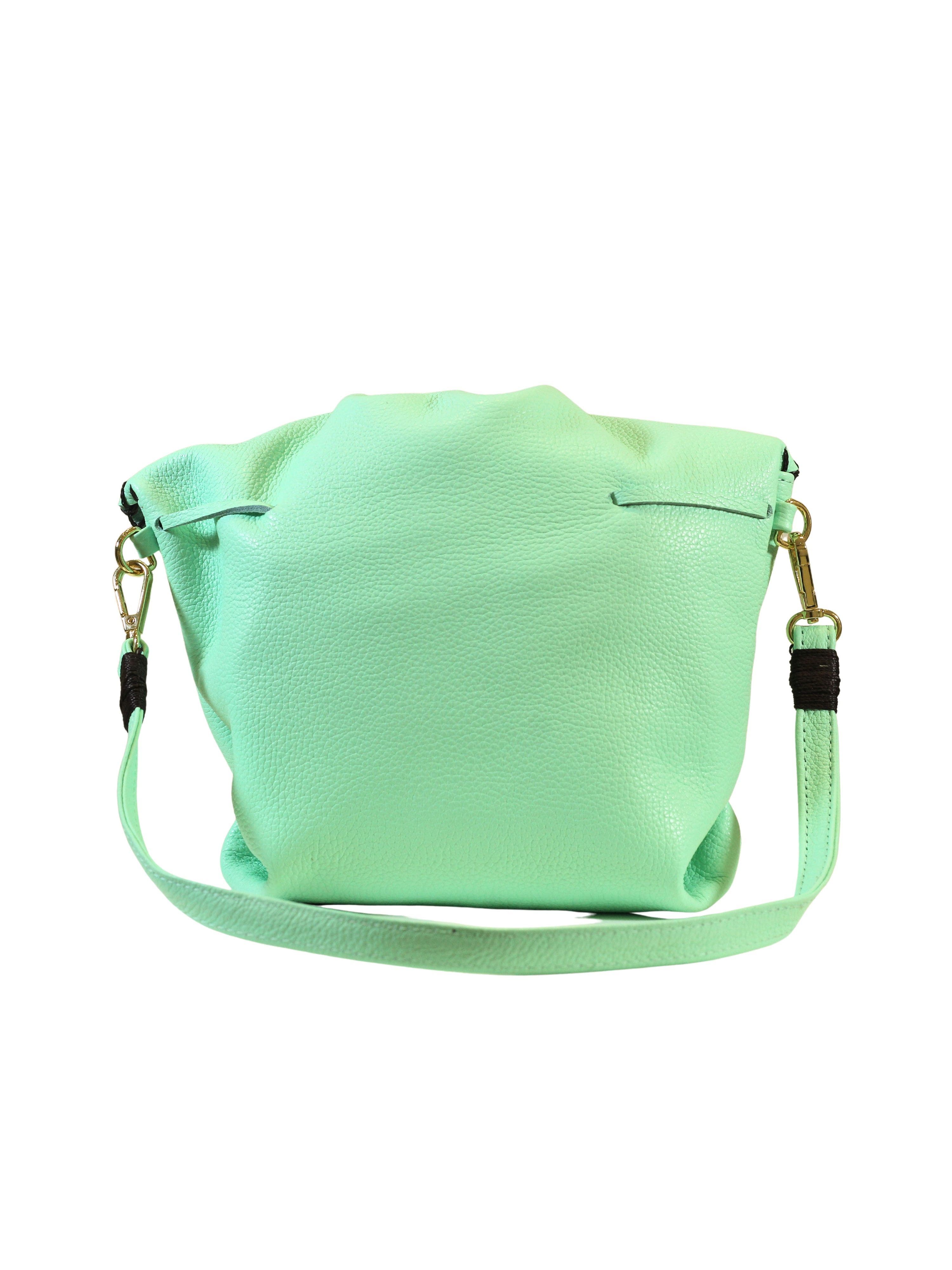 Carlos Falchi Medium Butterfly Top Grain Leather Bag, Alternate, color, Lime