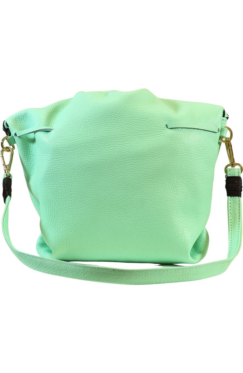 Carlos Falchi Medium Butterfly Top Grain Leather Bag, Alternate, color, Lime