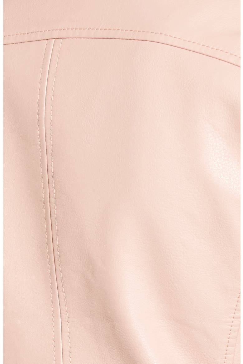 Faux Leather Moto Jacket, Alternate, color, BLUSHING HARD