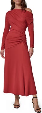 Donna Karan New York Asymmetric Long Sleeve Dress