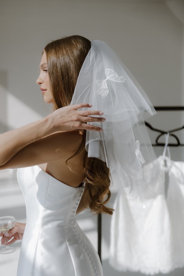 Tie the Knot Mini Veil, Alternate, color, Ivory