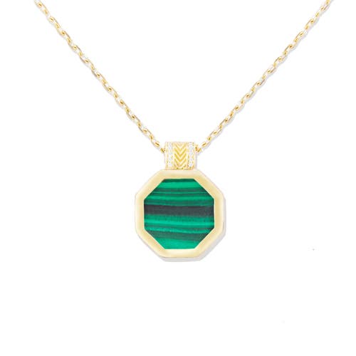 Campbell + Charlotte Spark Octagon Pendant Necklace In Gold