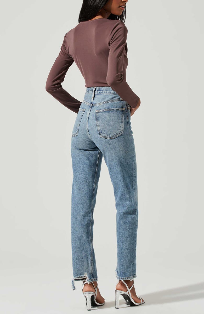 ASTR the Label Kimberly Cowl Neck Long Sleeve Bodysuit, Alternate, color, Mocha