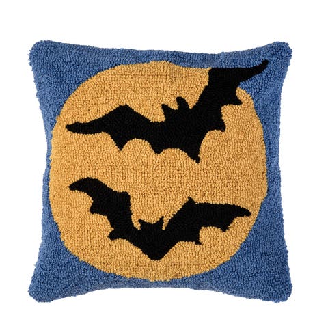 Witch Moonlight Halloween Hooked Accent Throw Pillow