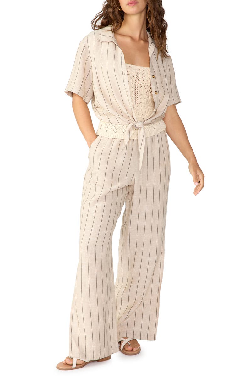 Sanctuary Ocean Stripe Button-Up Shirt, Alternate, color, 