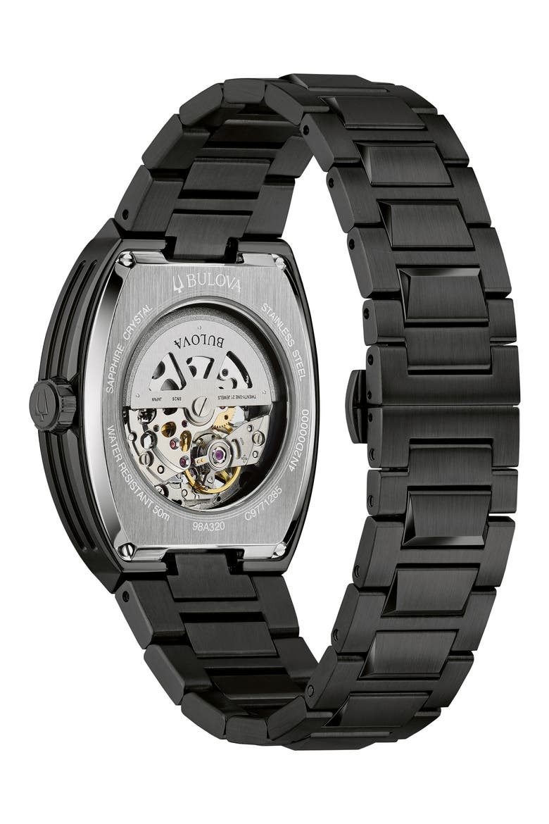 Maquina Rainbow Skeleton Dial Automatic Bracelet Watch, 40mm, Alternate, color, BLACK