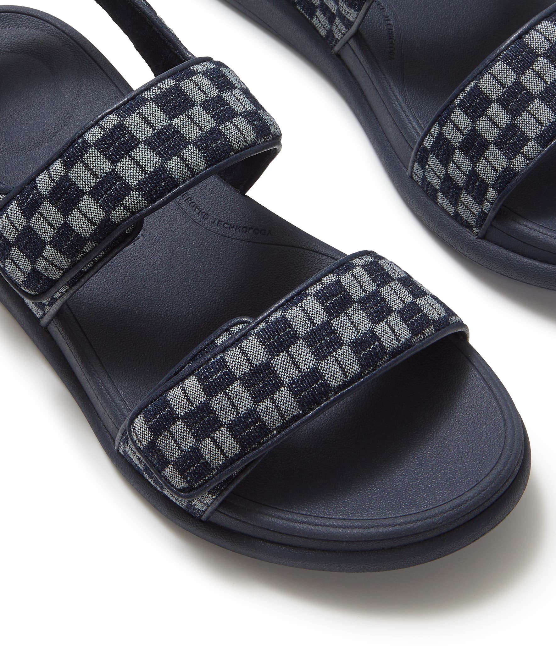 FitFlop F-Mode Go Checkerboard Sandal, Alternate, color, Dark Denim