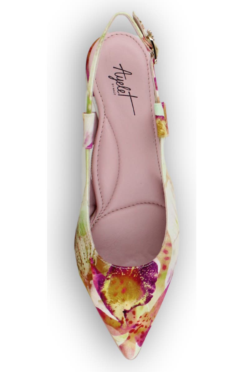 Ayelet by Naot Vida Slingback Pointed Toe Kitten Heel Pump, Alternate, color, Pink Floral Print