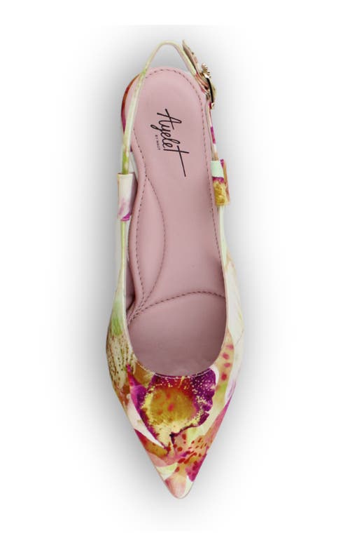 Ayelet By Naot Vida Slingback Pointed Toe Kitten Heel Pump In Pink