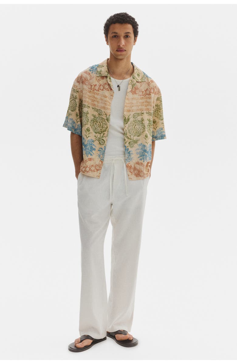 H&M Regular Fit Patterned Resort Shirt, Alternate, color, Dusty Beige/Floral
