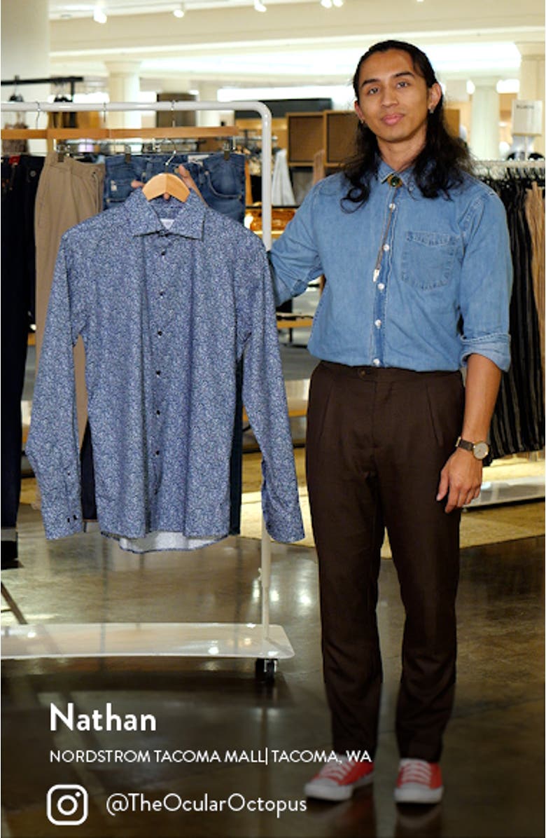 Slim Fit Floral Cotton Dress Shirt, sales video thumbnail