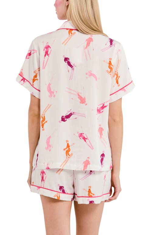 Katie Kime Bluebird Day Pajama Shorts Set In Pink