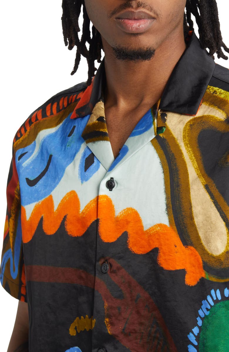 Billionaire Boys Club Verano Print Short Sleeve Camp Shirt, Alternate, color, 