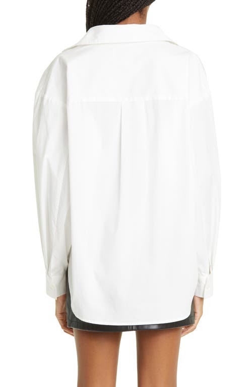 Pistola Sloane Colorblock High-low Stretch Cotton Shirt In Le Blanc