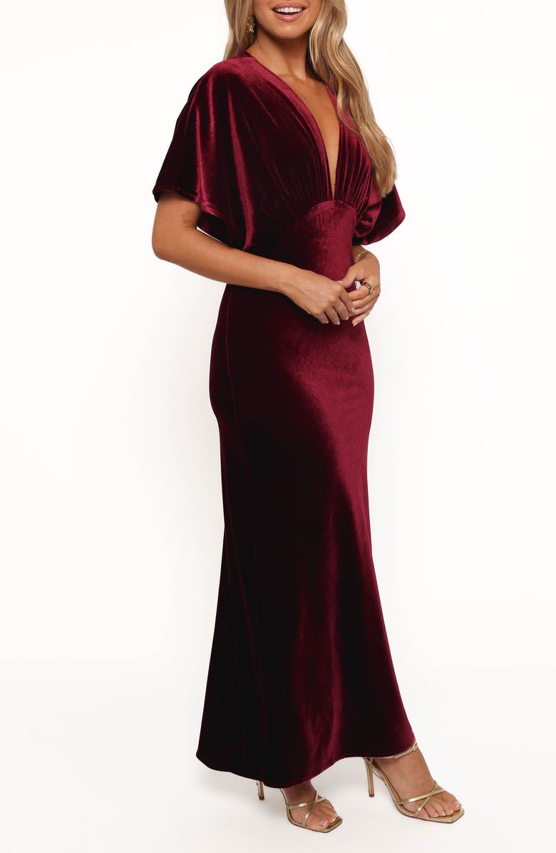Ricki Plunge Neck Velvet Maxi Dress
