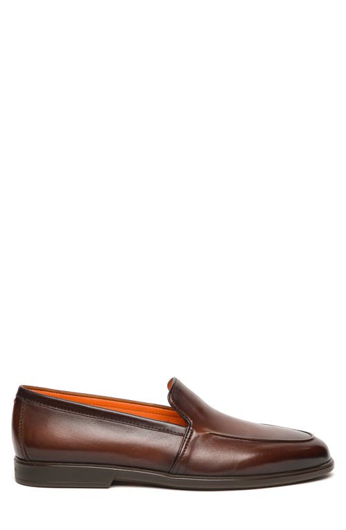 Santoni Moc Toe Loafer In Brown