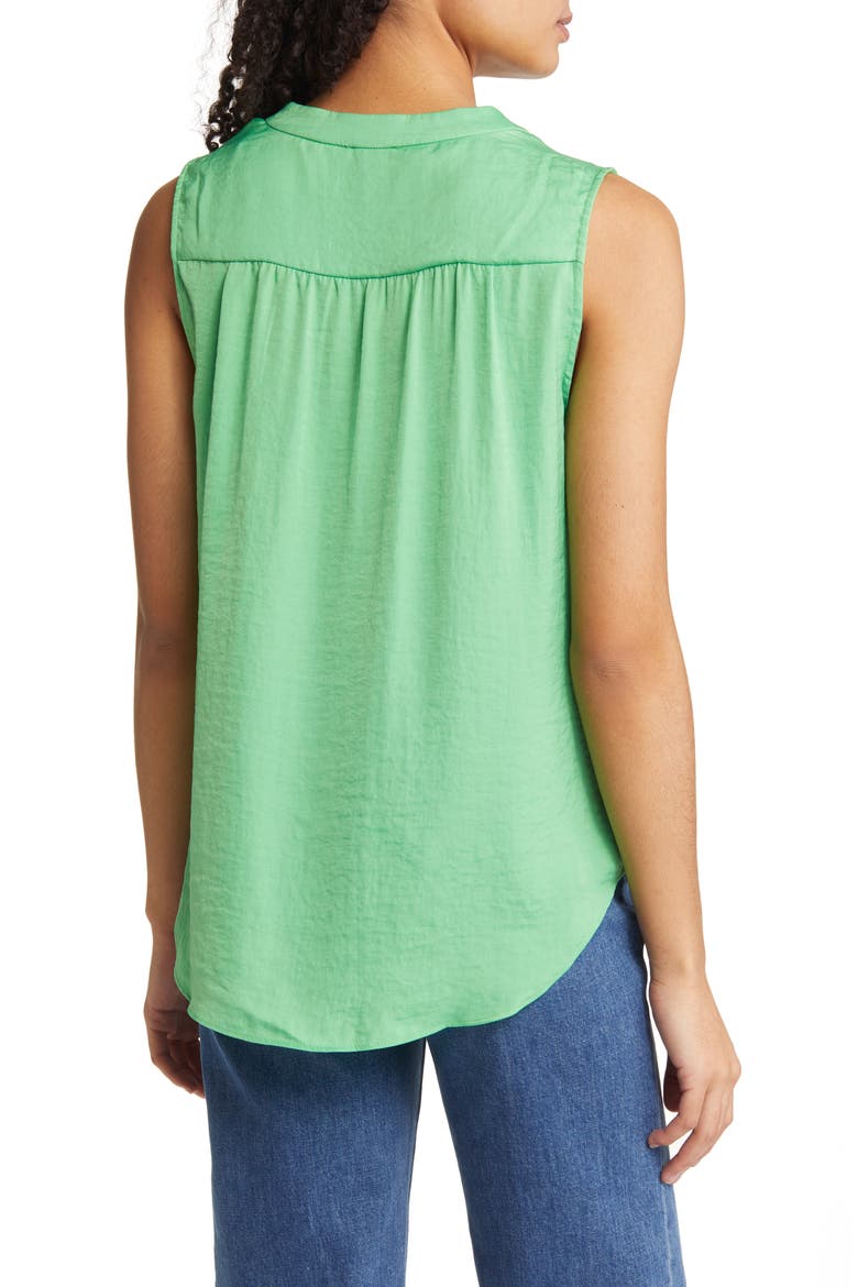 Rumpled Satin Blouse, Alternate, color, VIBRANT GREEN