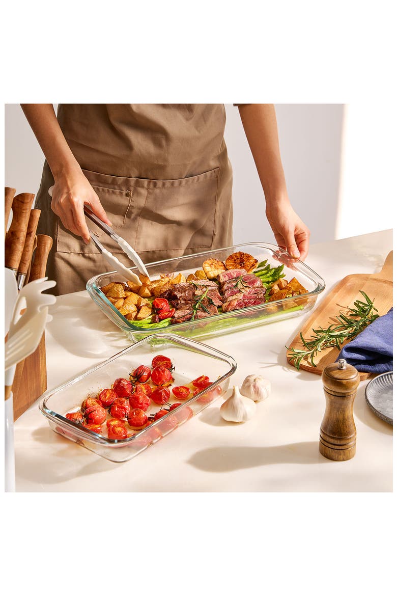 4-Piece Deep Dish Baking Dish Set, Alternate, color, CLEAR