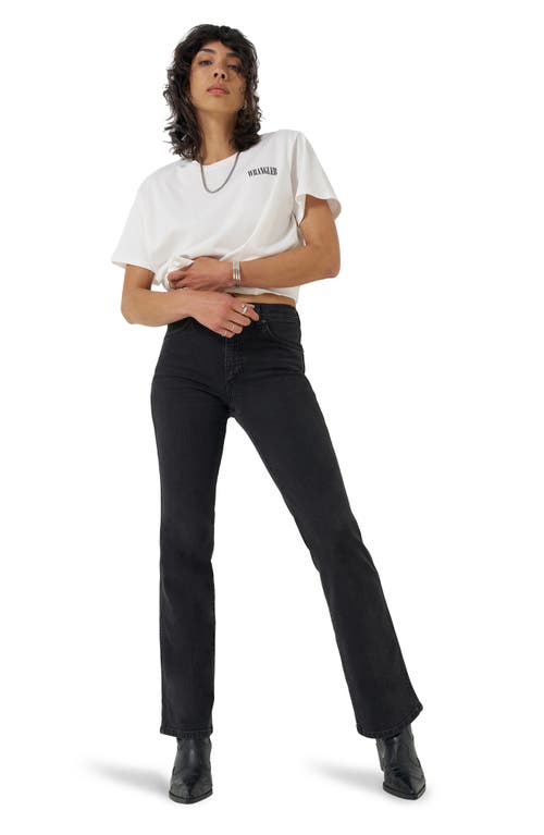 Wrangler Wrancher Mid Rise Bootcut Jeans In Black