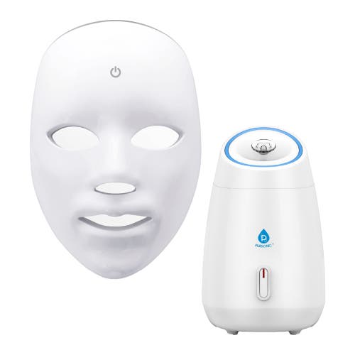 Pursonic 7-in-1 Led Light Therapy Face Mask & Facial Steamer Hot Mist Moisturizing Spa Bundle