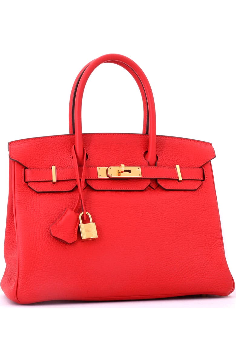 Pre-Owned Hermes Birkin Handbag Red Clemence with Gold Hardware 30, Alternate, color, Rouge Tomate