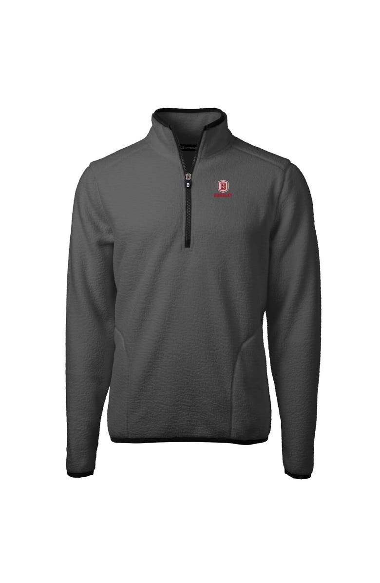 Cutter & Buck Men's Cutter & Buck  Gray/Black Bradley Braves Cascade Eco Sherpa Fleece Quarter-Zip Pullover Jacket, Alternate, color, 