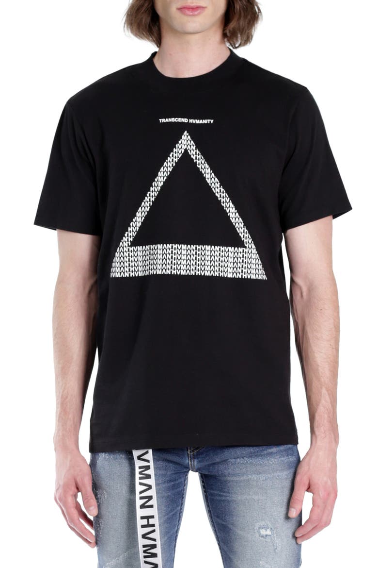 Triangle Logo Graphic Tee, Main, color, BLACK