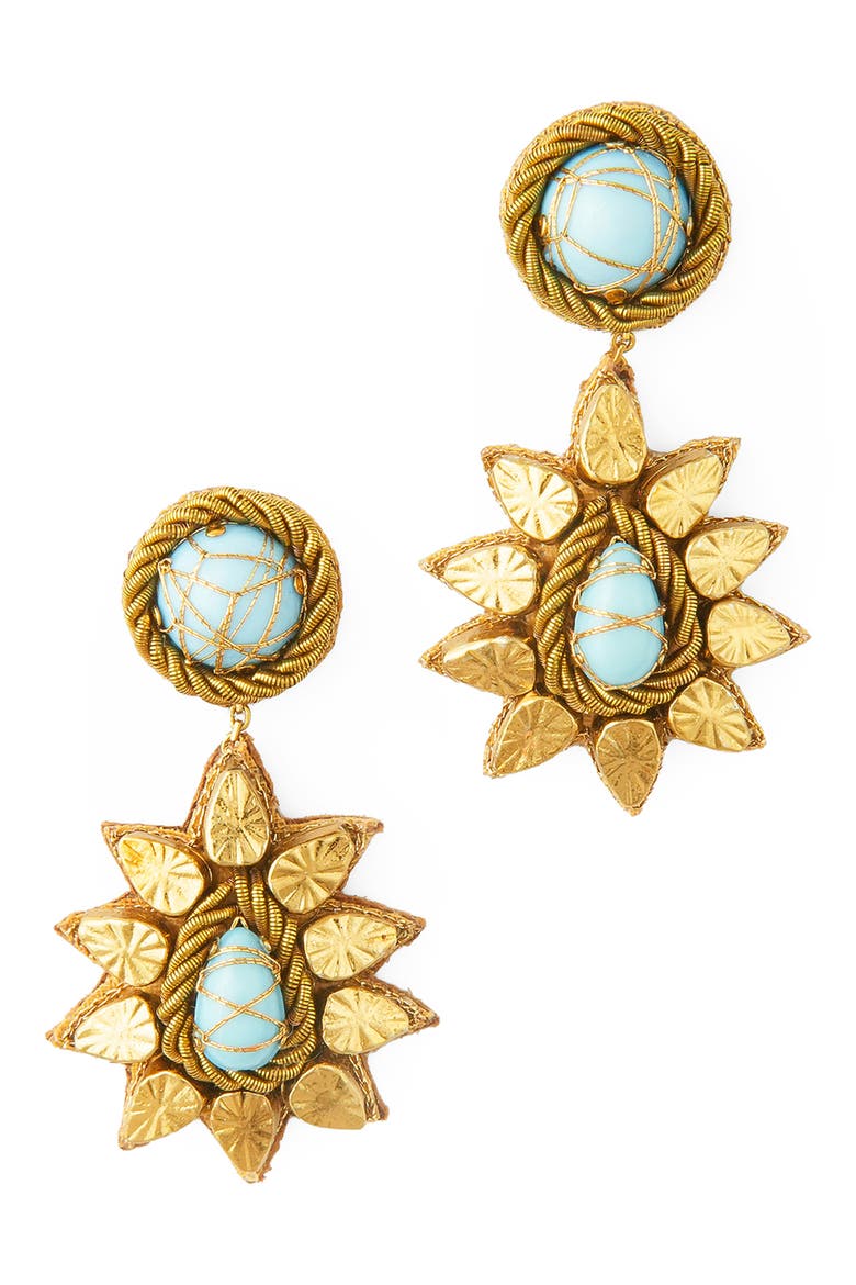 Ade Statement Drop Earrings, Main, color, BLUE