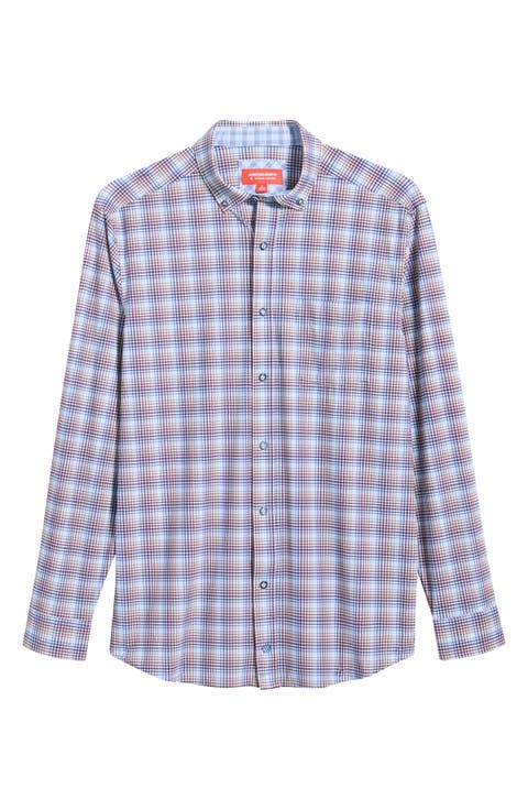 XC+™ Motion Plaid Knit Button-Up Shirt