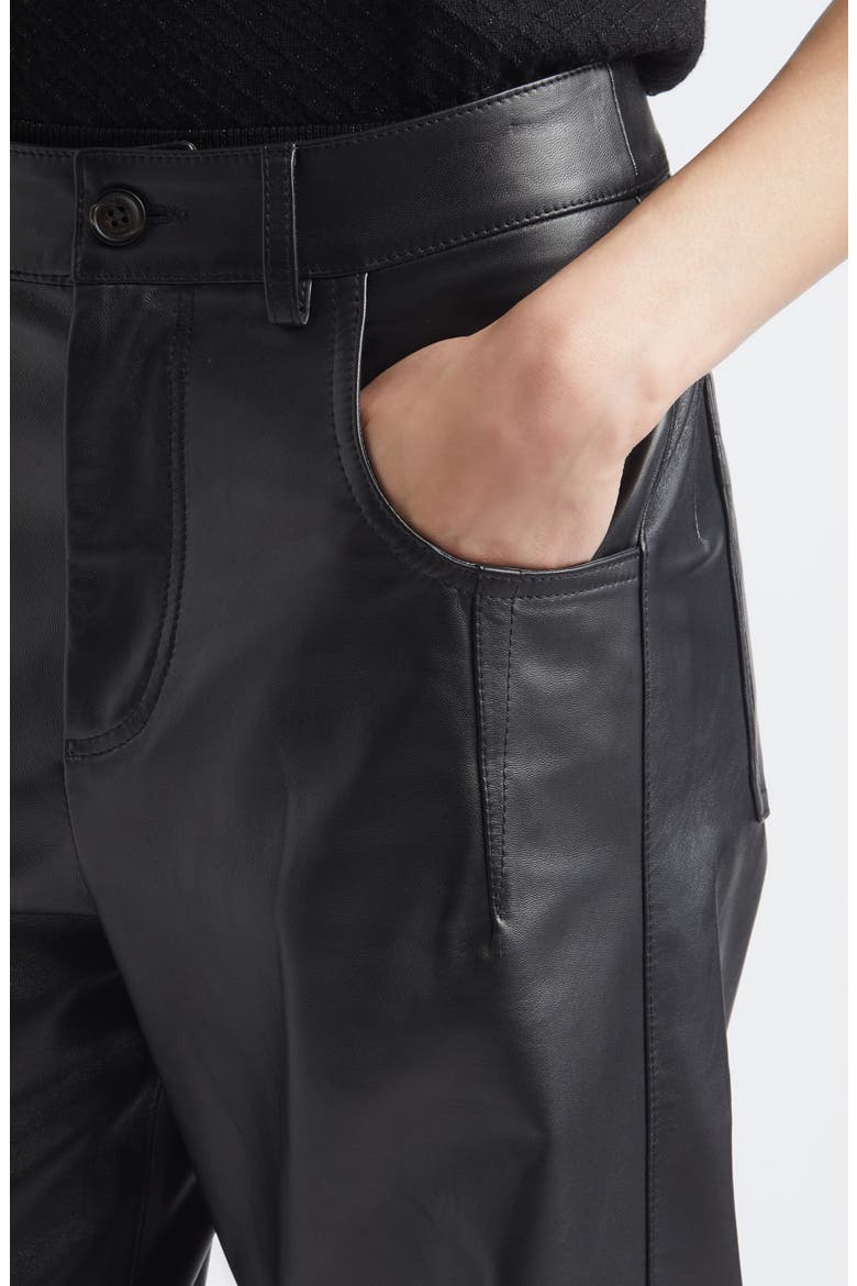 Lambskin Leather Pants, Alternate, color, 22 BLACK