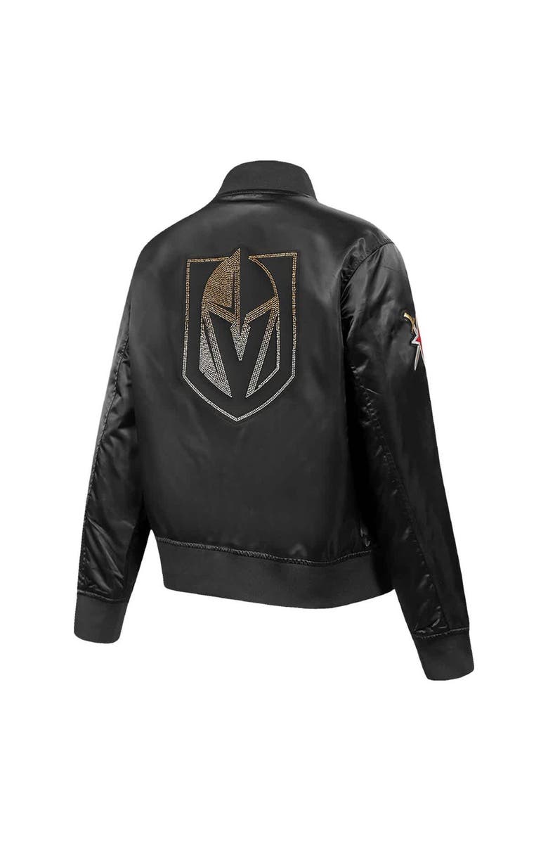 PRO STANDARD Women's Pro Standard  Black Vegas Golden Knights Rhinestone Jewels Satin Full-Snap Jacket, Alternate, color, Black